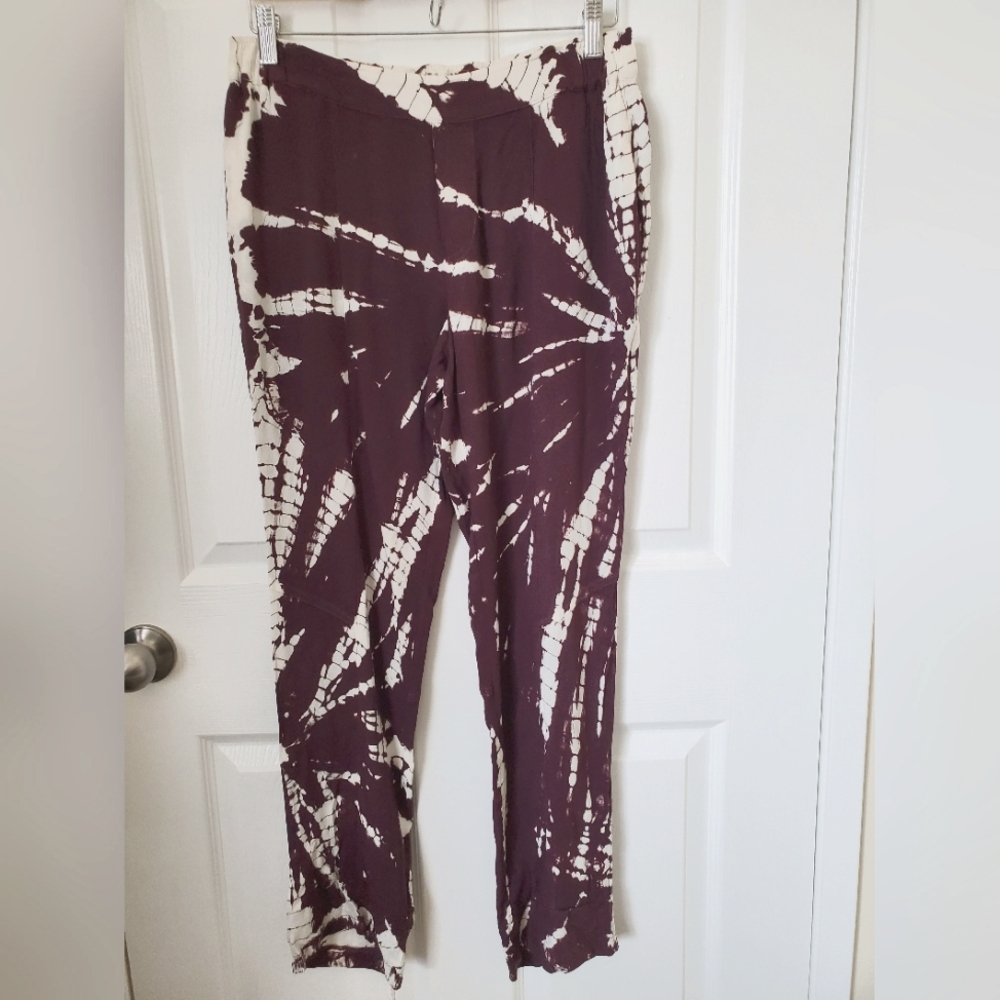 Young Fabulous and Broke Tye Dye Plum Purrple Ivory Pants Women's Size XS